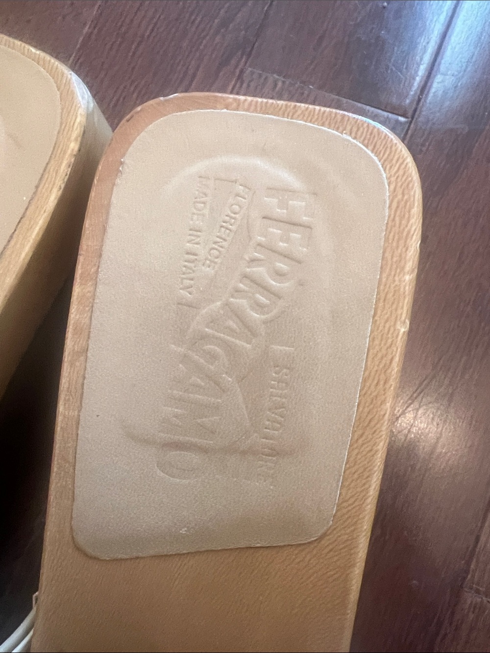 Salvatore Ferragamo Cream Leather Slide Mules - Picture 2 of 4
